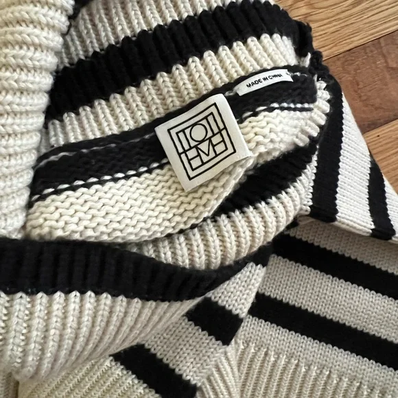 TOTEME Striped Wool and Cotton Turtleneck Sweater Size Small NWOT